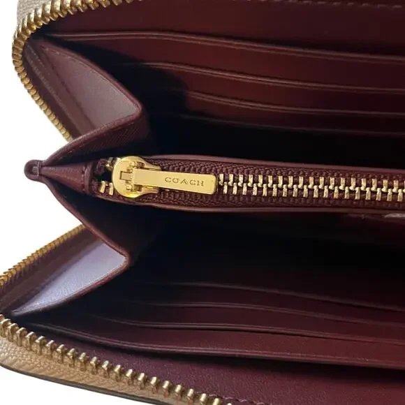 Disney X Coach Accordion Zip Wallet In Signature Canvas With Patches Cinderella